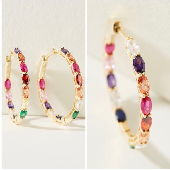 Anthropologie Serefina Iris Hoop Earrings NWT - Picture 3 of 11